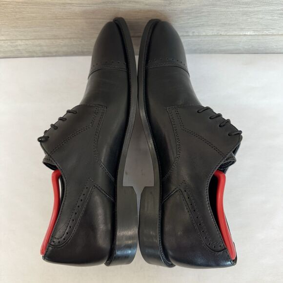 Johnston & Murphy Black Leather Cap Toe Oxford Dress Shoes Men 8M Career Work - Picture 2 of 13